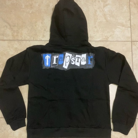Black Graphic Hoodie with Blue Accents - Picture 3 of 3